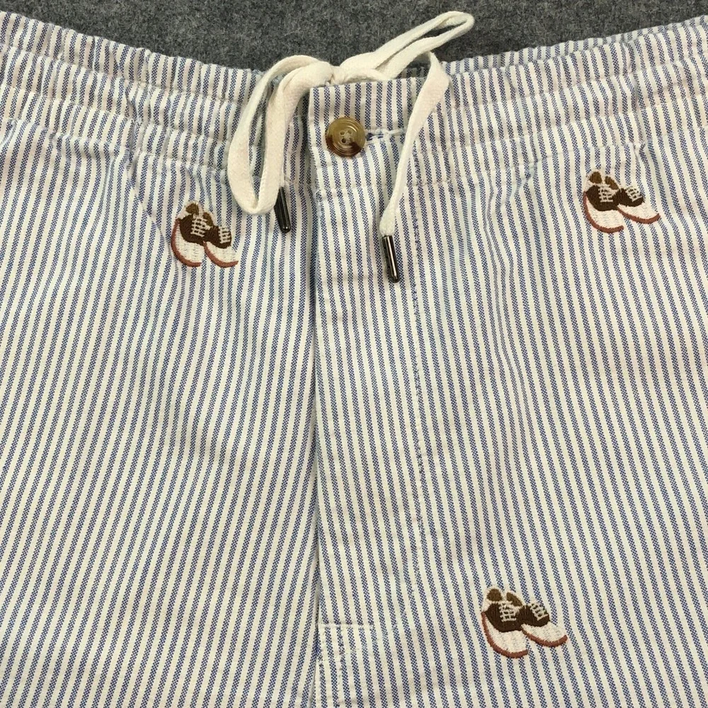Polo Ralph Lauren Mens Shorts L Blue Striped Classic Fit Prep 14-16 10-12 Sweat